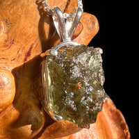 Raw Moldavite Pendant Sterling Silver #8774-Moldavite Life