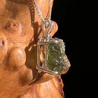 Raw Moldavite Pendant Sterling Silver #8774-Moldavite Life