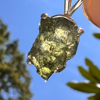 Raw Moldavite Pendant Sterling Silver #8774-Moldavite Life