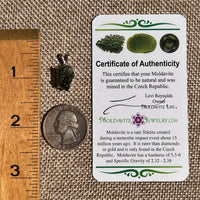 Raw Moldavite Pendant Sterling Silver #8774-Moldavite Life