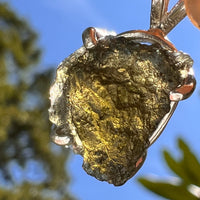 Raw Moldavite Pendant Sterling Silver #8775-Moldavite Life