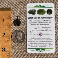 Raw Moldavite Pendant Sterling Silver #8775-Moldavite Life