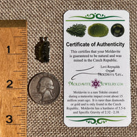 Raw Moldavite Pendant Sterling Silver #8776-Moldavite Life