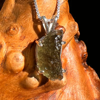 Raw Moldavite Pendant Sterling Silver #8776-Moldavite Life