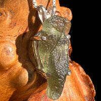 Raw Moldavite Pendant Sterling Silver #8777-Moldavite Life
