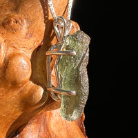 Raw Moldavite Pendant Sterling Silver #8777-Moldavite Life