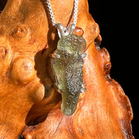 Raw Moldavite Pendant Sterling Silver #8777-Moldavite Life