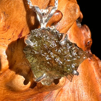 Raw Moldavite Pendant Sterling Silver #8842-Moldavite Life