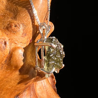 Raw Moldavite Pendant Sterling Silver #8842-Moldavite Life