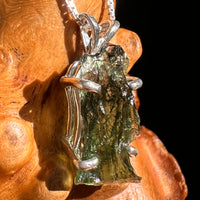 Raw Moldavite Pendant Sterling Silver #8843-Moldavite Life