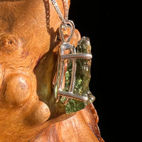 Raw Moldavite Pendant Sterling Silver #8843-Moldavite Life