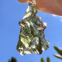 Raw Moldavite Pendant Sterling Silver #8844-Moldavite Life
