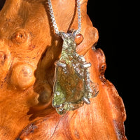 Raw Moldavite Pendant Sterling Silver #8844-Moldavite Life