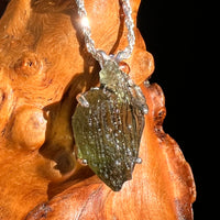 Raw Moldavite Pendant Sterling Silver #8846-Moldavite Life