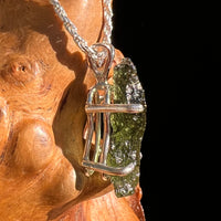 Raw Moldavite Pendant Sterling Silver #8847-Moldavite Life