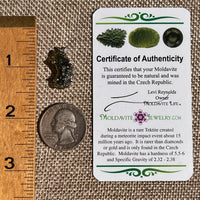 Raw Moldavite Pendant Sterling Silver #8847-Moldavite Life