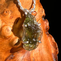 Raw Moldavite Pendant Sterling Silver #8847-Moldavite Life