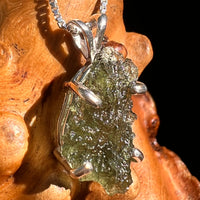 Raw Moldavite Pendant Sterling Silver #8848-Moldavite Life