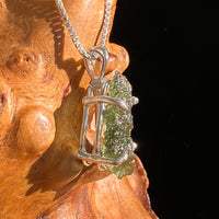 Raw Moldavite Pendant Sterling Silver #8848-Moldavite Life