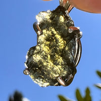 Raw Moldavite Pendant Sterling Silver #8849-Moldavite Life