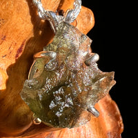Raw Moldavite Pendant Sterling Silver #8850-Moldavite Life