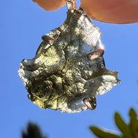 Raw Moldavite Pendant Sterling Silver #8850-Moldavite Life