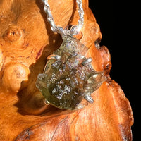 Raw Moldavite Pendant Sterling Silver #8850-Moldavite Life