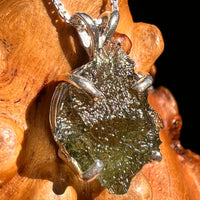 Raw Moldavite Pendant Sterling Silver #8851-Moldavite Life