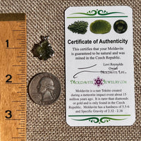 Raw Moldavite Pendant Sterling Silver #8851-Moldavite Life