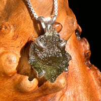 Raw Moldavite Pendant Sterling Silver #8851-Moldavite Life