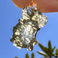 Raw Moldavite Pendant Sterling Silver #8852-Moldavite Life