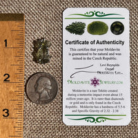 Raw Moldavite Pendant Sterling Silver #8852-Moldavite Life