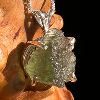 Raw Moldavite Pendant Sterling Silver #8853-Moldavite Life