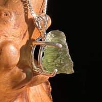 Raw Moldavite Pendant Sterling Silver #8853-Moldavite Life