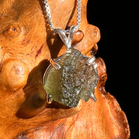 Raw Moldavite Pendant Sterling Silver #8853-Moldavite Life