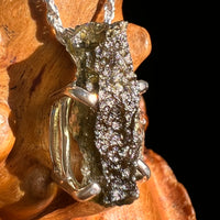 Raw Moldavite Pendant Sterling Silver #8854-Moldavite Life
