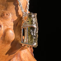 Raw Moldavite Pendant Sterling Silver #8854-Moldavite Life