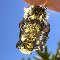 Raw Moldavite Pendant Sterling Silver #8854-Moldavite Life