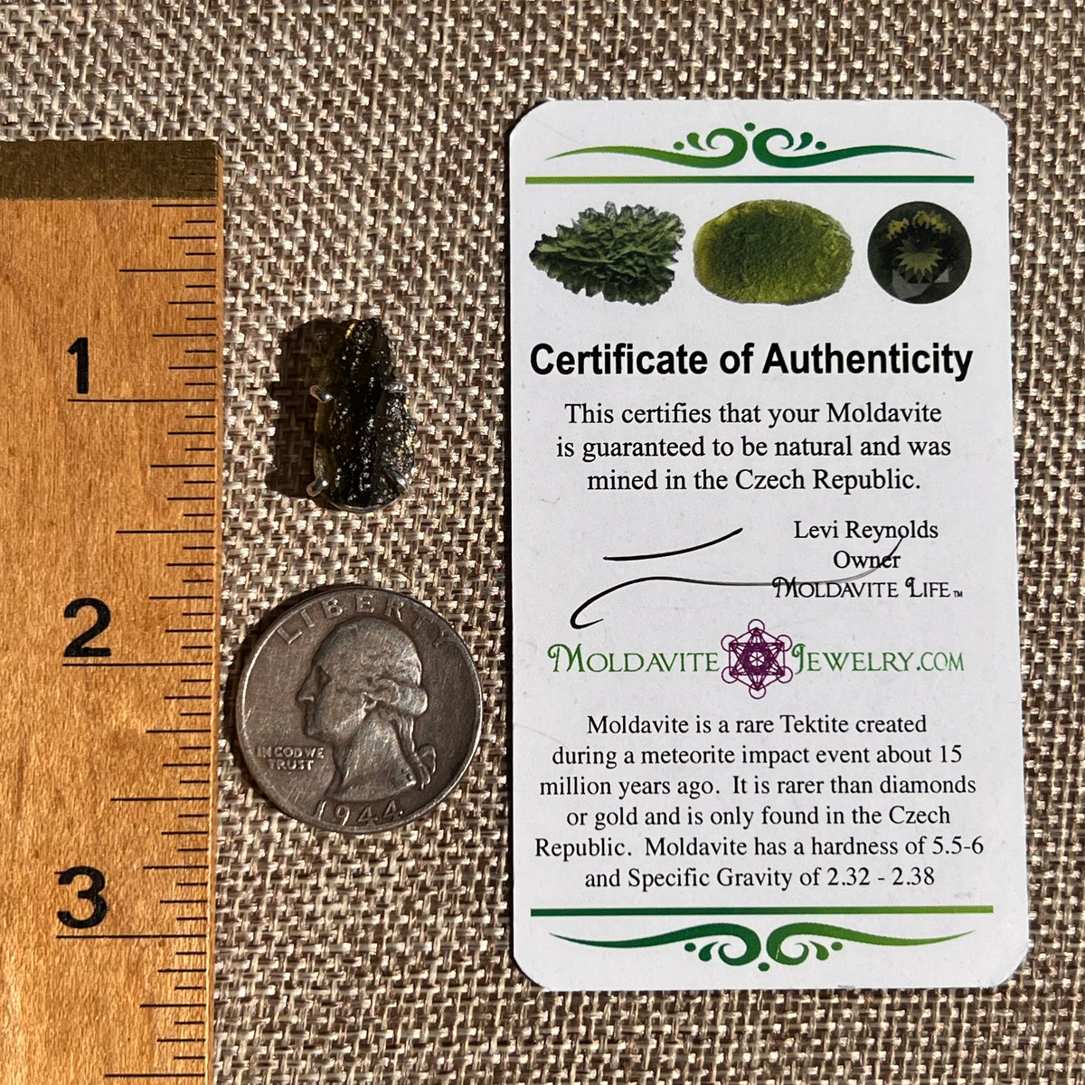 Raw Moldavite Pendant Sterling Silver #8854-Moldavite Life