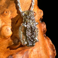 Raw Moldavite Pendant Sterling Silver #8854-Moldavite Life