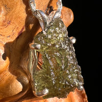Raw Moldavite Pendant Sterling Silver #8855-Moldavite Life