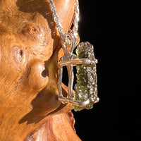 Raw Moldavite Pendant Sterling Silver #8855-Moldavite Life
