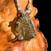 Raw Moldavite Pendant Sterling Silver #8855-Moldavite Life