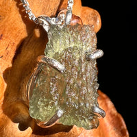 Raw Moldavite Pendant Sterling Silver #8856-Moldavite Life