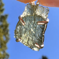 Raw Moldavite Pendant Sterling Silver #8856-Moldavite Life