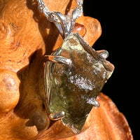 Raw Moldavite Pendant Sterling Silver #8857-Moldavite Life