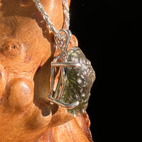 Raw Moldavite Pendant Sterling Silver #8857-Moldavite Life