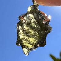 Raw Moldavite Pendant Sterling Silver #8857-Moldavite Life