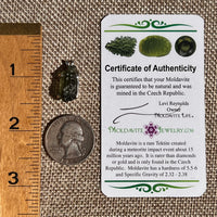 Raw Moldavite Pendant Sterling Silver #8858-Moldavite Life
