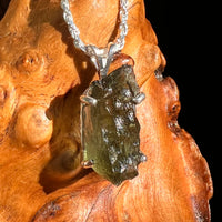 Raw Moldavite Pendant Sterling Silver #8858-Moldavite Life